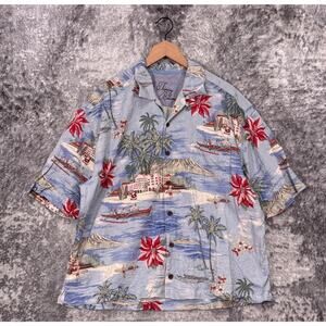Tommy Bahama Shirt XL Mens Seasons Greeting Christmas Santa Vacation Silk